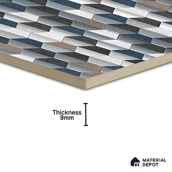 Hexagonal Wall & Floor Tile TL 07237 C Alpi 8001 GLM (Silver) 1 ft x 1 ft Ceramic Matte Finish - 9 mm | 2 mm Spacer is Mandatory | Please Expect a Slight Variation of Pattern